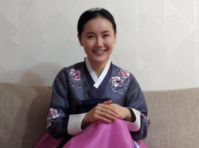 Spring Han wearing traditional national costume