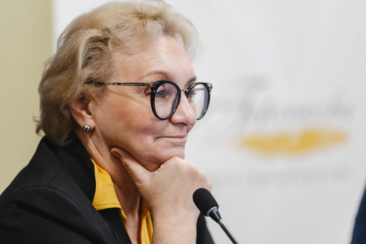 Olga Volosyuk, Head of the HSE School of International Regional Studies, academic supervisor of Ana Livia’s dissertation, during an event at the Gorchakov Fund, 2023